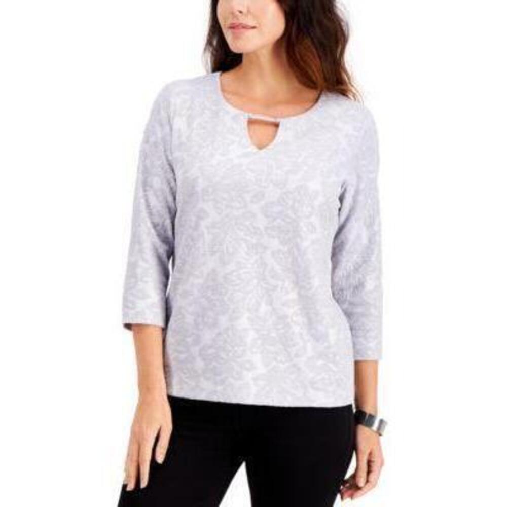 NWT JM Collection Top Textured Purple S